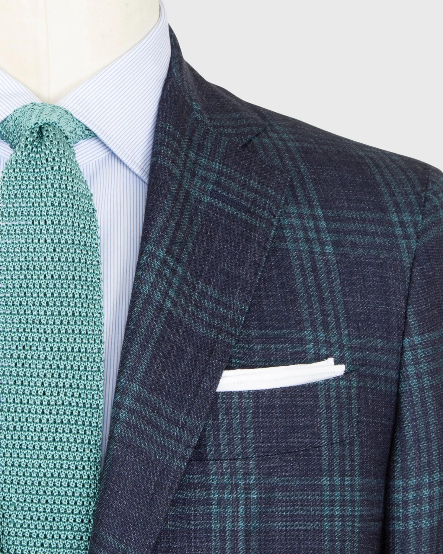 Virgil No. 2 Jacket In Navy/Seaglass Plaid Hopsack 4 Virgil No. 2 Jacket In Navy/Seaglass Plaid Hopsack - Image 2