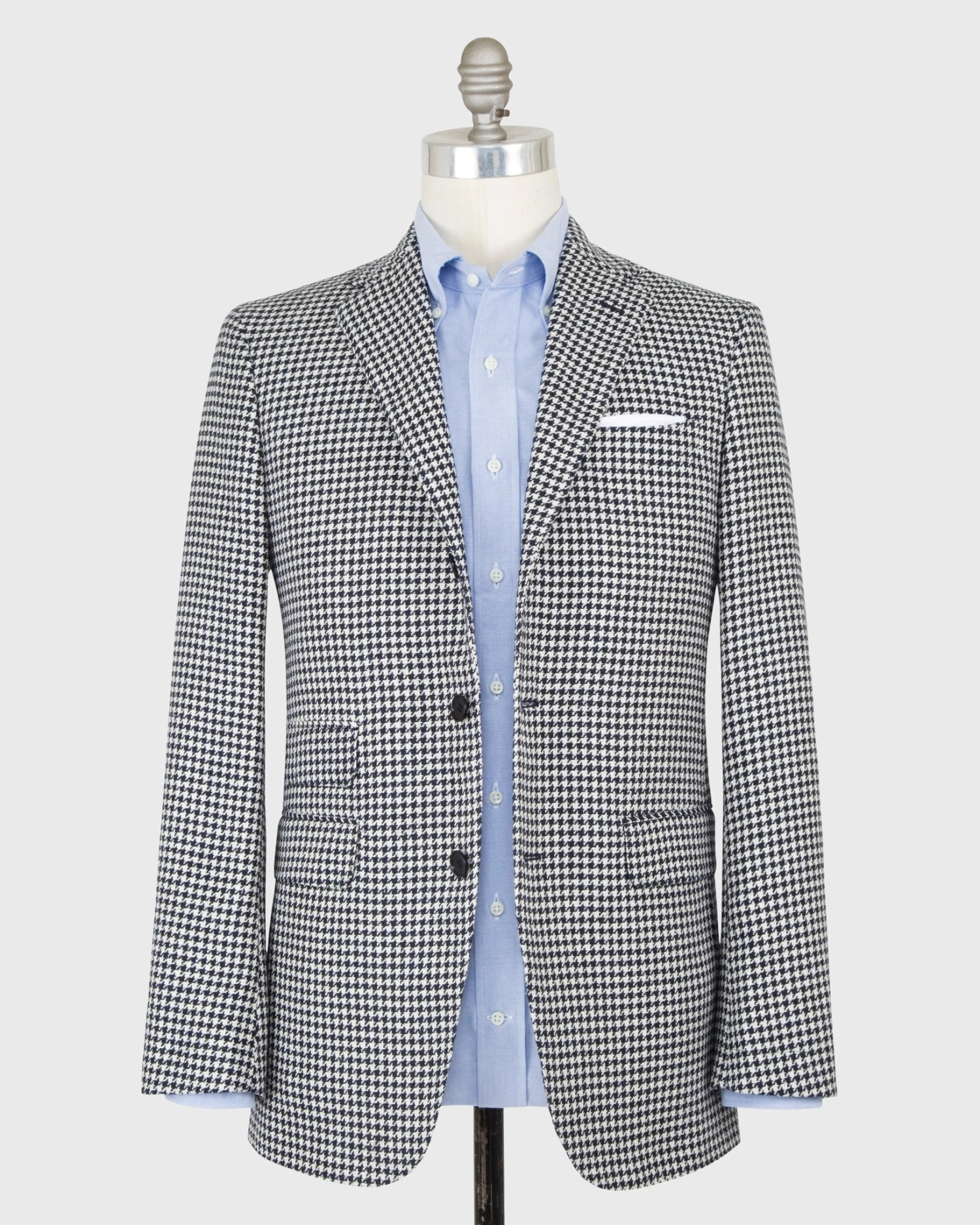 Virgil No. 2 Jacket In Navy/Bone Houndstooth 5 Virgil No. 2 Jacket In Navy/Bone Houndstooth - Image 3