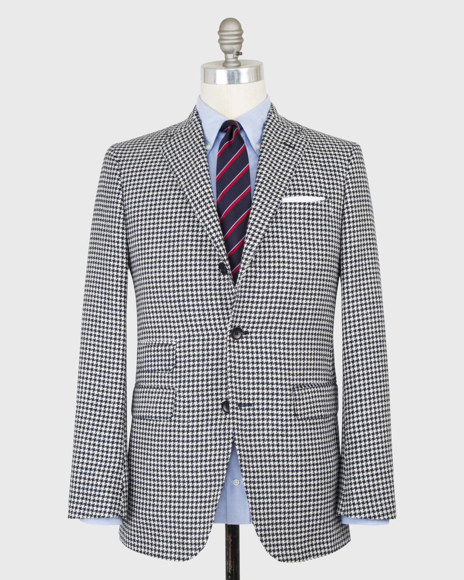 Virgil No. 2 Jacket In Navy/Bone Houndstooth 3 Virgil No. 2 Jacket In Navy/Bone Houndstooth