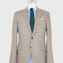 Virgil No. 2 Jacket In Stone/Brown/Forest Check Hopsack