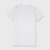 Short-Sleeved Relaxed Tee In White/Heather Grey Stripe Jersey 2 Short-Sleeved Relaxed Tee In White/Heather Grey Stripe Jersey -Garbiera Sales Store S60592 1