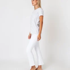 Short-Sleeved Relaxed Tee In White/Heather Grey Stripe Jersey 11 Short-Sleeved Relaxed Tee In White/Heather Grey Stripe Jersey -Garbiera Sales Store S60592 3