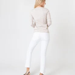 Long-Sleeved Boatneck Tee In Taupe/Ivory Stripe Compact Jersey 11 Long-Sleeved Boatneck Tee In Taupe/Ivory Stripe Compact Jersey -Garbiera Sales Store S60599 4