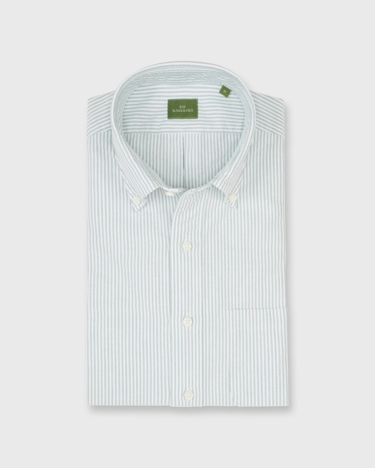 Button-Down Sport Shirt In Lovat University Stripe Oxford 3 Button-Down Sport Shirt In Lovat University Stripe Oxford