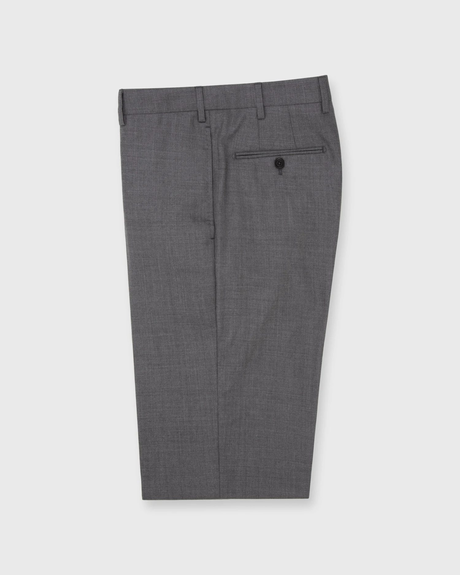 Dress Trouser In Mid-Grey Wool Hopsack 4 Dress Trouser In Mid-Grey Wool Hopsack - Image 2