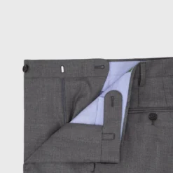 Dress Trouser In Mid-Grey Wool Hopsack 7 Dress Trouser In Mid-Grey Wool Hopsack -Garbiera Sales Store S63185 3