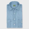 Western Work Shirt In Extra Light Wash Indigo Chambray -Garbiera Sales Store S63729 1