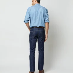 Western Work Shirt In Extra Light Wash Indigo Chambray -Garbiera Sales Store S63729 8669