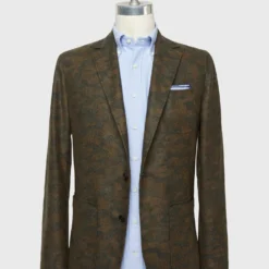 Butcher Jacket In Brown/Olive Camo Flannel -Garbiera Sales Store S63733 142