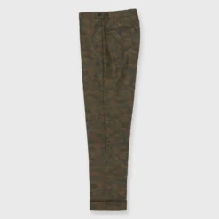 Side-Tab Dress Trouser In Brown/Olive Camo Flannel