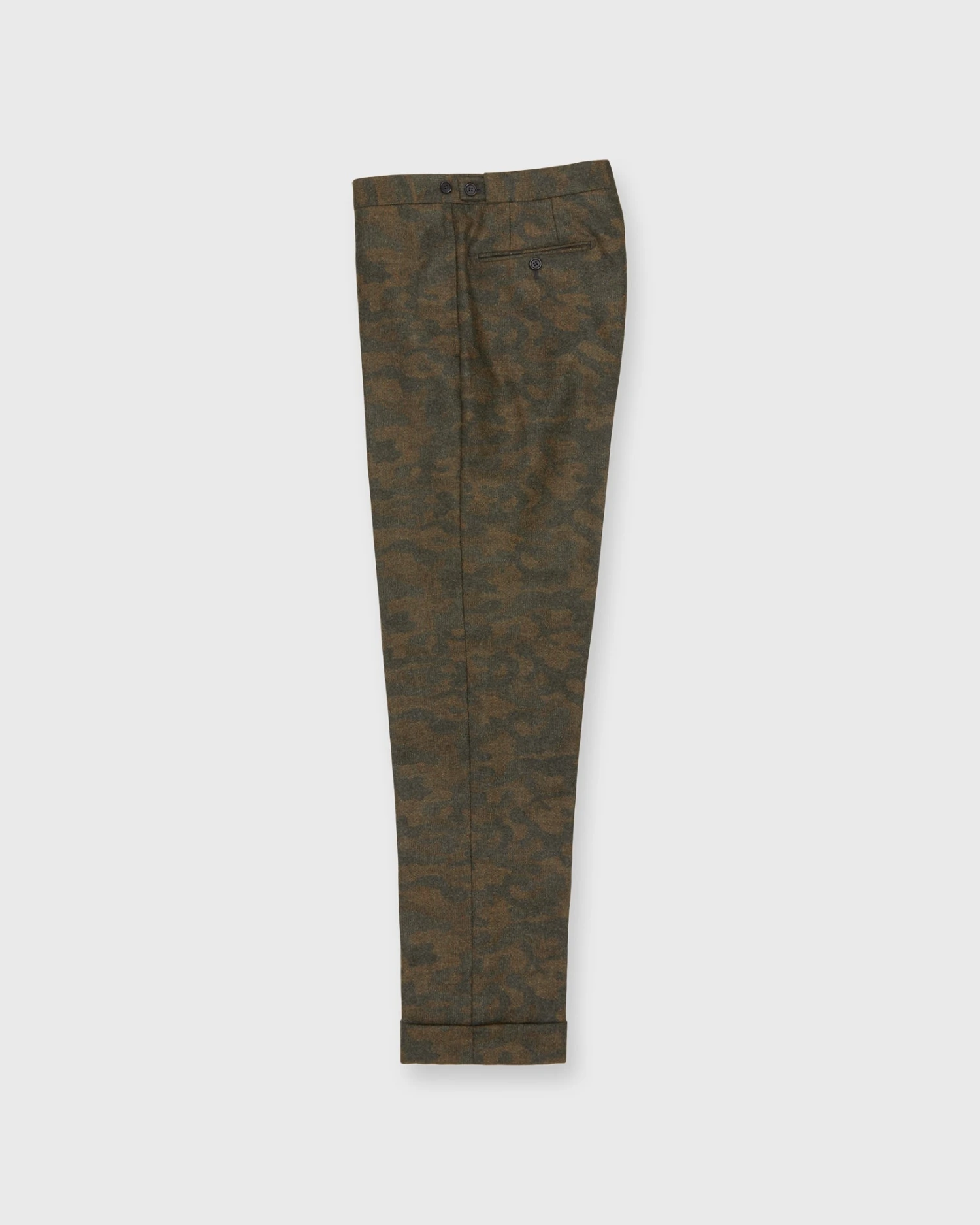 Side-Tab Dress Trouser In Brown/Olive Camo Flannel 3 Side-Tab Dress Trouser In Brown/Olive Camo Flannel