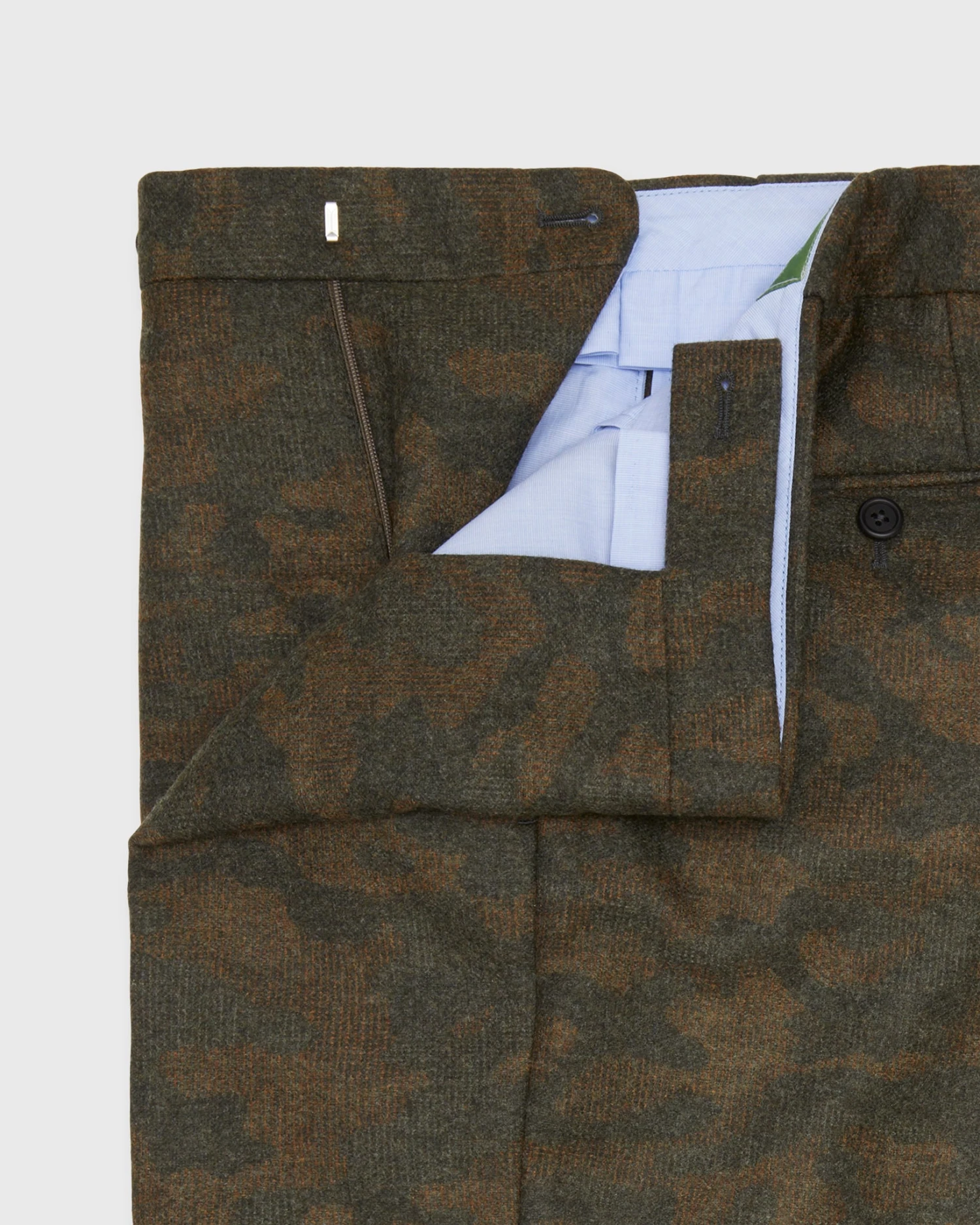 Side-Tab Dress Trouser In Brown/Olive Camo Flannel 5 Side-Tab Dress Trouser In Brown/Olive Camo Flannel - Image 3