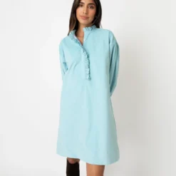 Adaline Dress In Skyline Stretch Cord -Garbiera Sales Store S64883 6