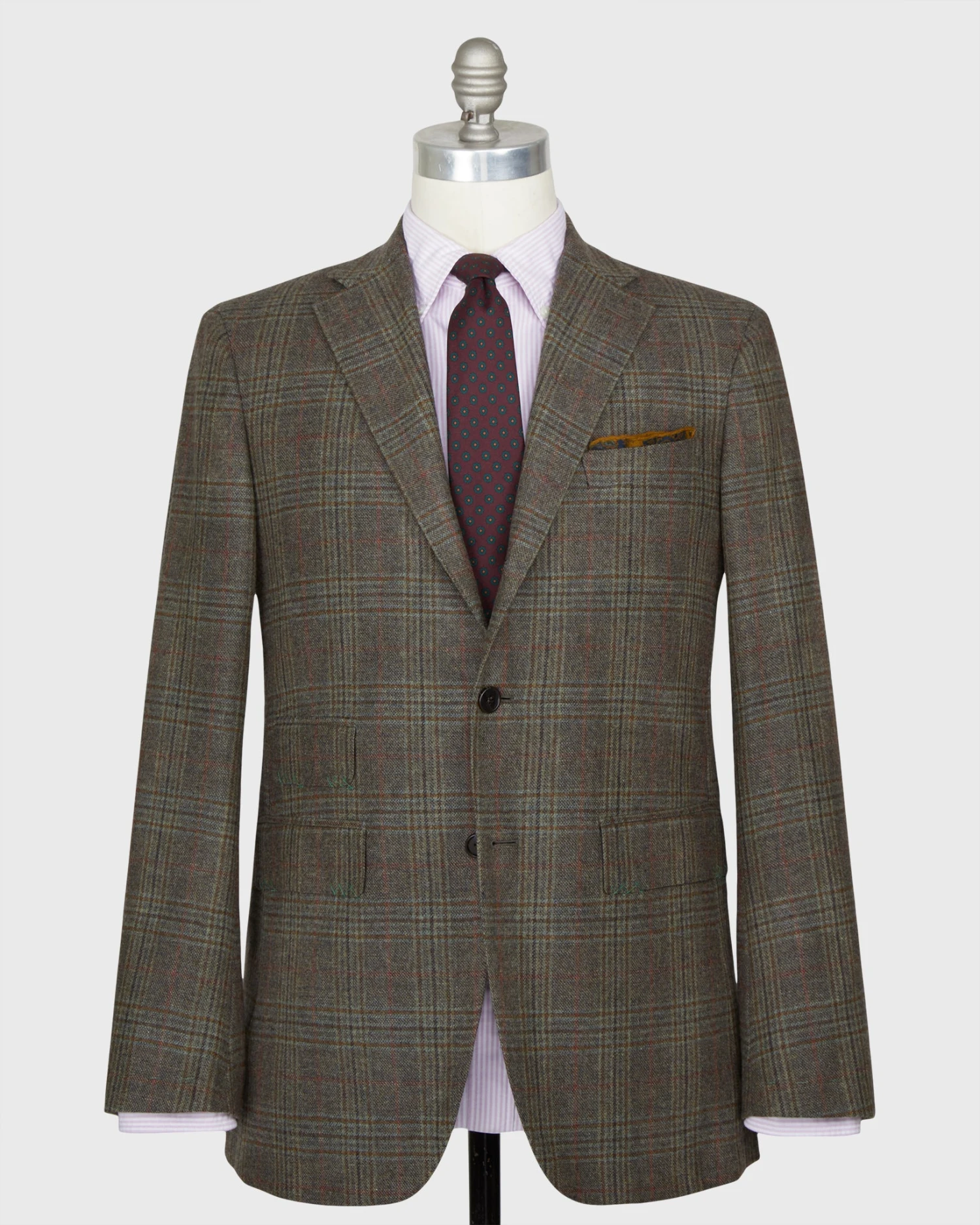 Virgil No. 3 Jacket In Oat/Brown/Red Mix Plaid Brushed Twill 3 Virgil No. 3 Jacket In Oat/Brown/Red Mix Plaid Brushed Twill