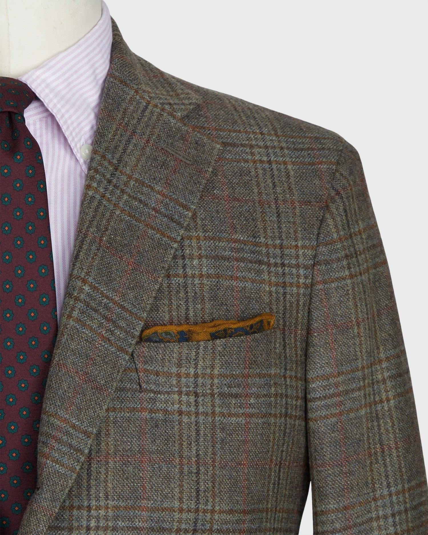 Virgil No. 3 Jacket In Oat/Brown/Red Mix Plaid Brushed Twill 4 Virgil No. 3 Jacket In Oat/Brown/Red Mix Plaid Brushed Twill - Image 2