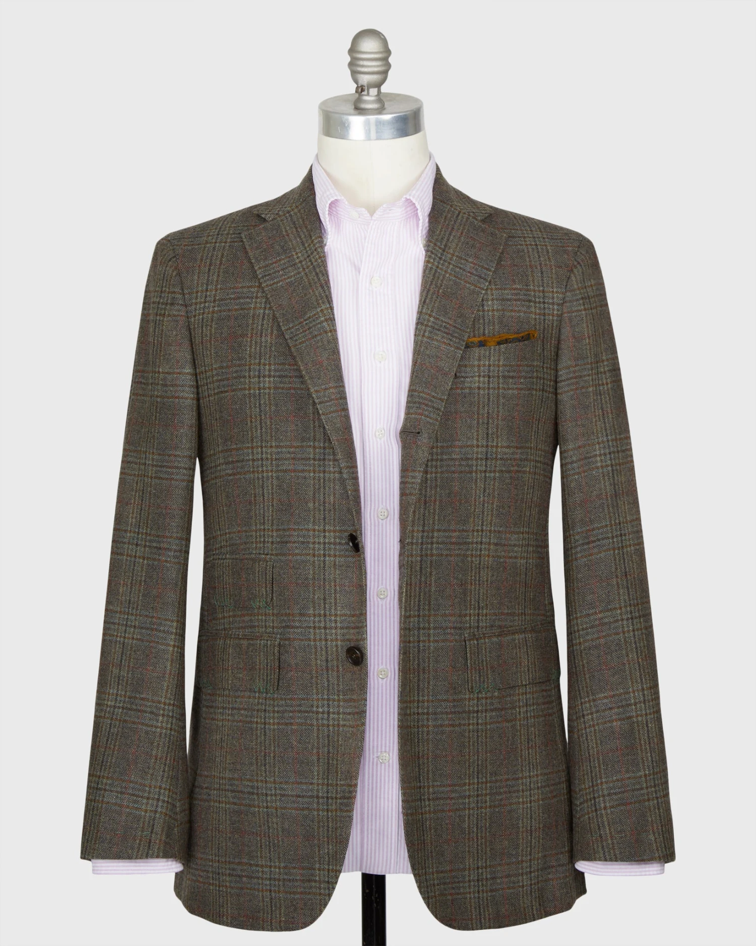 Virgil No. 3 Jacket In Oat/Brown/Red Mix Plaid Brushed Twill 5 Virgil No. 3 Jacket In Oat/Brown/Red Mix Plaid Brushed Twill - Image 3