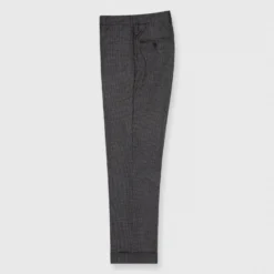 Dress Trouser In Grey/Navy/Brown Mix Guncheck Brushed Twill