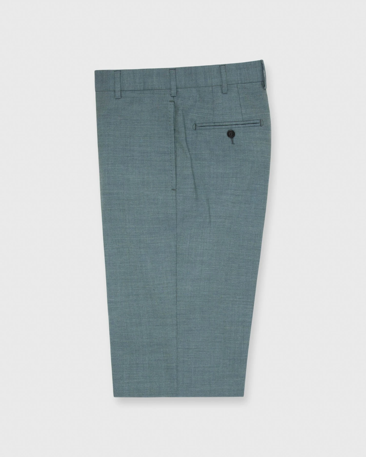 Basic Dress Trouser In Blue Sage Wool Hopsack 4 Basic Dress Trouser In Blue Sage Wool Hopsack - Image 2
