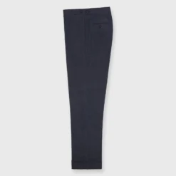 Side-Tab Dress Trouser In Char Blue Mix Stretch Flannel