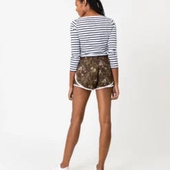 Track Short In Green/Brown Ivy Vine Liberty Fabric -Garbiera Sales Store S66240 4