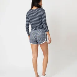 Track Short In Light Blue/Coral Star Anise Liberty Fabric -Garbiera Sales Store S66248 4