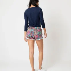 Track Short In Navy Multi Elm House Liberty Fabric -Garbiera Sales Store S66249 4
