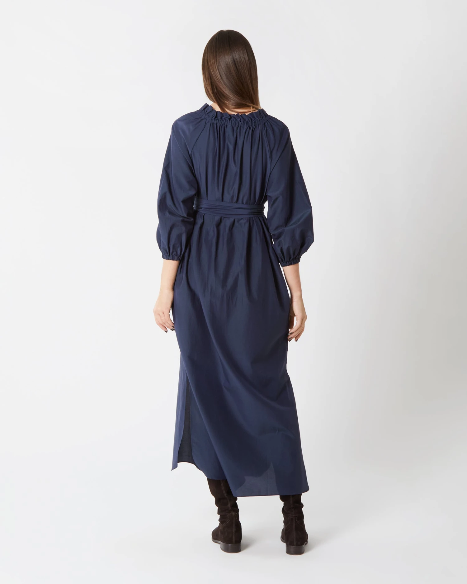 Popover Kamille Dress In Navy Habotai 6 Popover Kamille Dress In Navy Habotai - Image 4