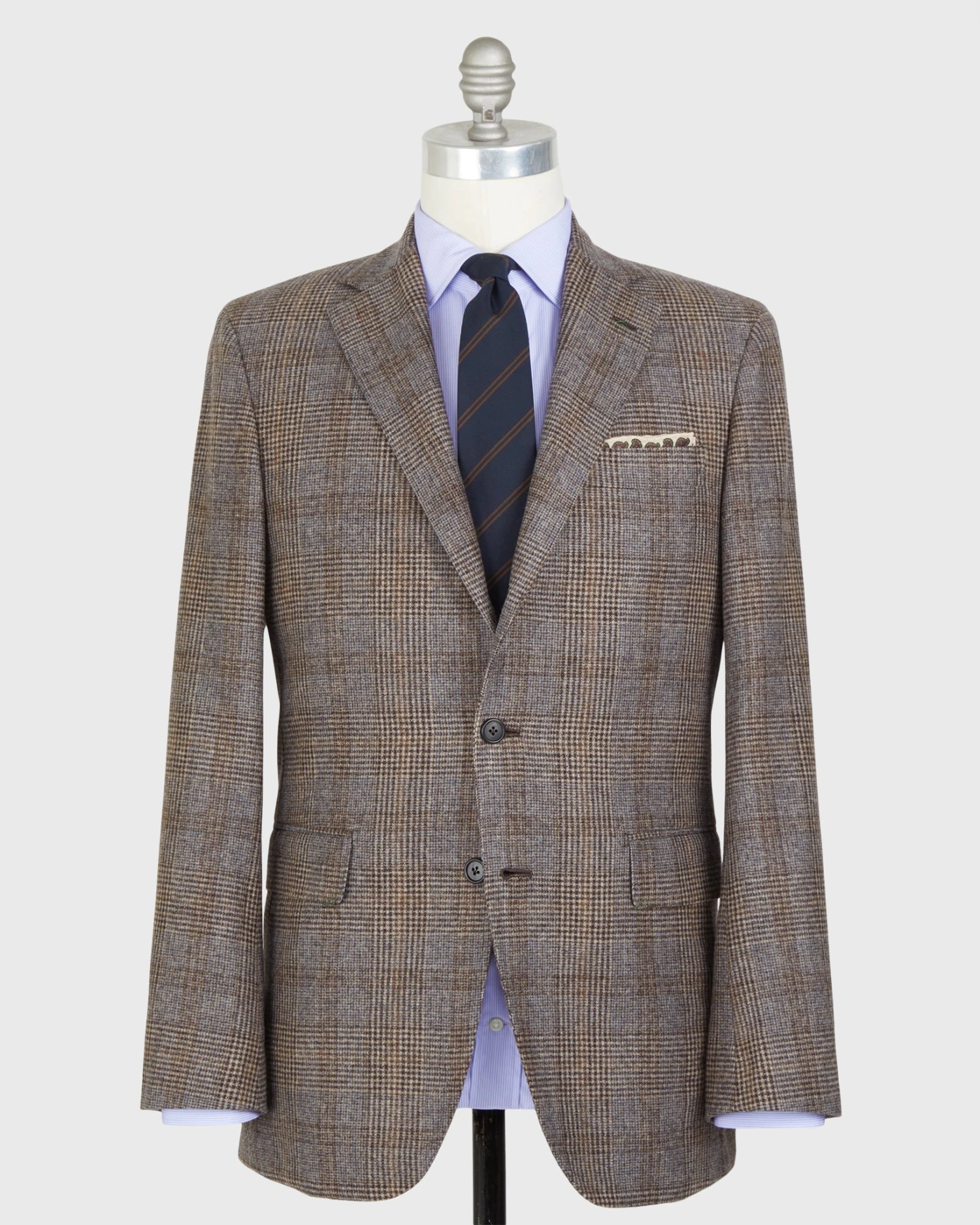 Virgil No. 4 Jacket In Oat/Brown/Blue Glen Plaid Flannel 3 Virgil No. 4 Jacket In Oat/Brown/Blue Glen Plaid Flannel