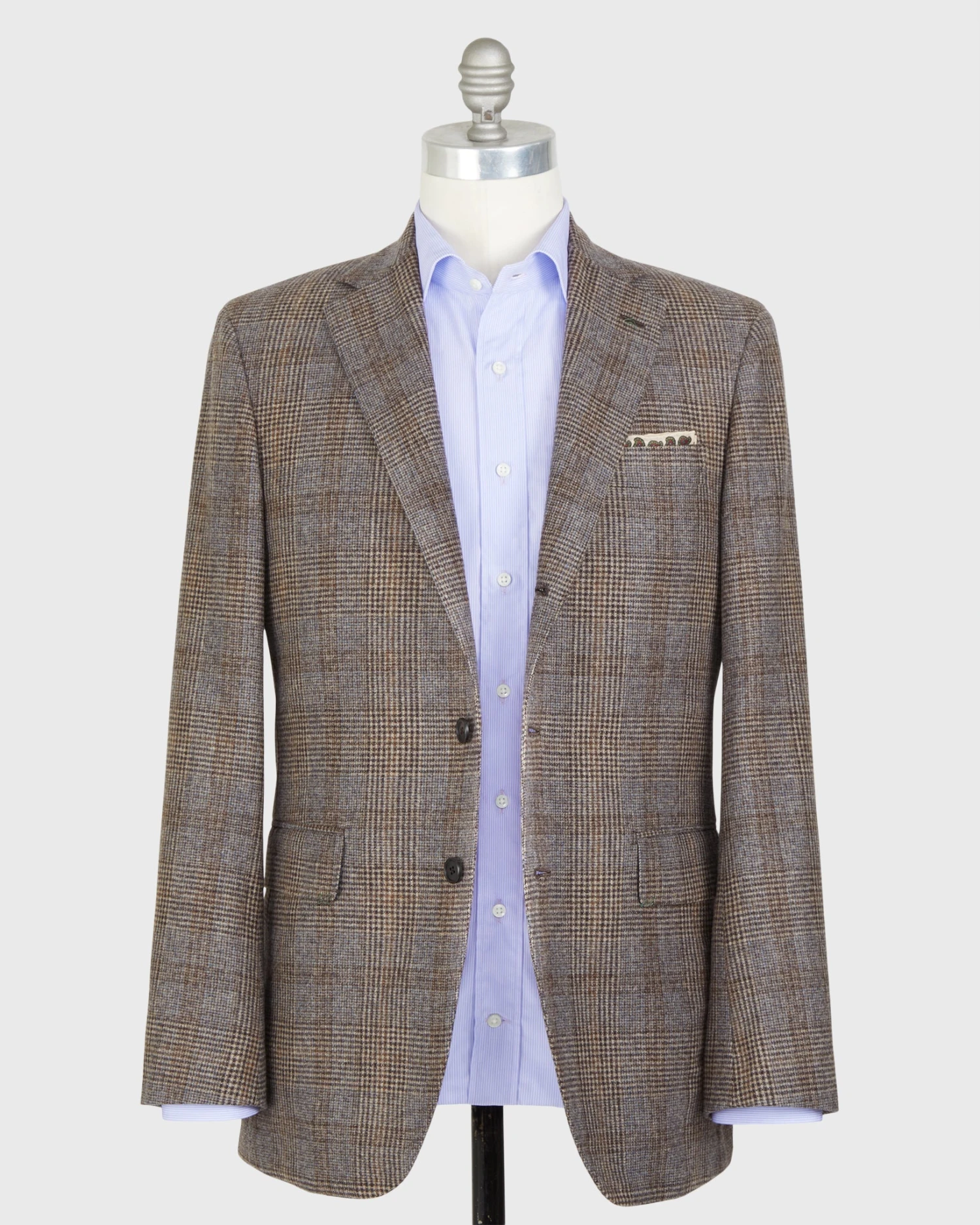 Virgil No. 4 Jacket In Oat/Brown/Blue Glen Plaid Flannel 5 Virgil No. 4 Jacket In Oat/Brown/Blue Glen Plaid Flannel - Image 3