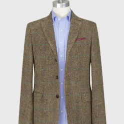 Virgil No. 2 Jacket In Brown/Sky/Spruce Herringbone Plaid Harris Tweed 6 Virgil No. 2 Jacket In Brown/Sky/Spruce Herringbone Plaid Harris Tweed -Garbiera Sales Store S67576 3