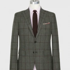 Virgil No. 3 Jacket In Olive/Chocolate/Sienna Windowpane Flannel