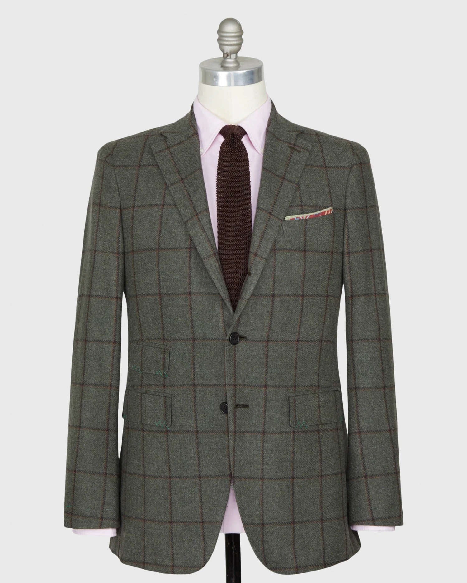 Virgil No. 3 Jacket In Olive/Chocolate/Sienna Windowpane Flannel 3 Virgil No. 3 Jacket In Olive/Chocolate/Sienna Windowpane Flannel