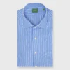 Spread Collar Dress Shirt In Dutch Blue Wide Stripe Poplin 2 Spread Collar Dress Shirt In Dutch Blue Wide Stripe Poplin -Garbiera Sales Store S68624 25