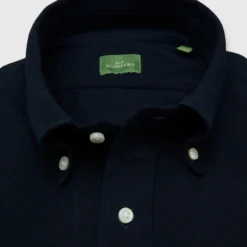 Knit Button-Down Popover Shirt In Navy Pique -Garbiera Sales Store S68632 68