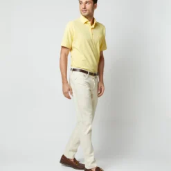 Short-Sleeved Polo In Canary Pima Pique -Garbiera Sales Store S68634 45