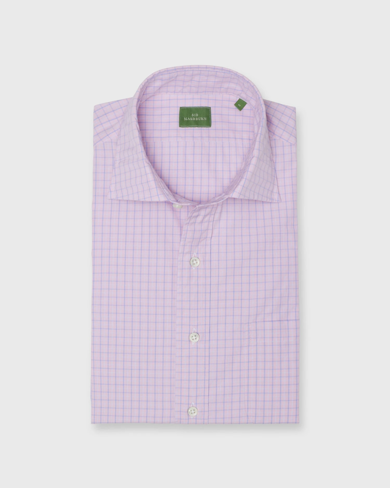 Spread Collar Sport Shirt In Watermelon/Sky/Blue Tattersall Poplin 3 Spread Collar Sport Shirt In Watermelon/Sky/Blue Tattersall Poplin