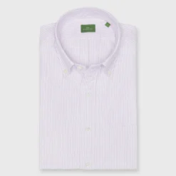 Button-Down Sport Shirt In Light Pink University Stripe Oxford