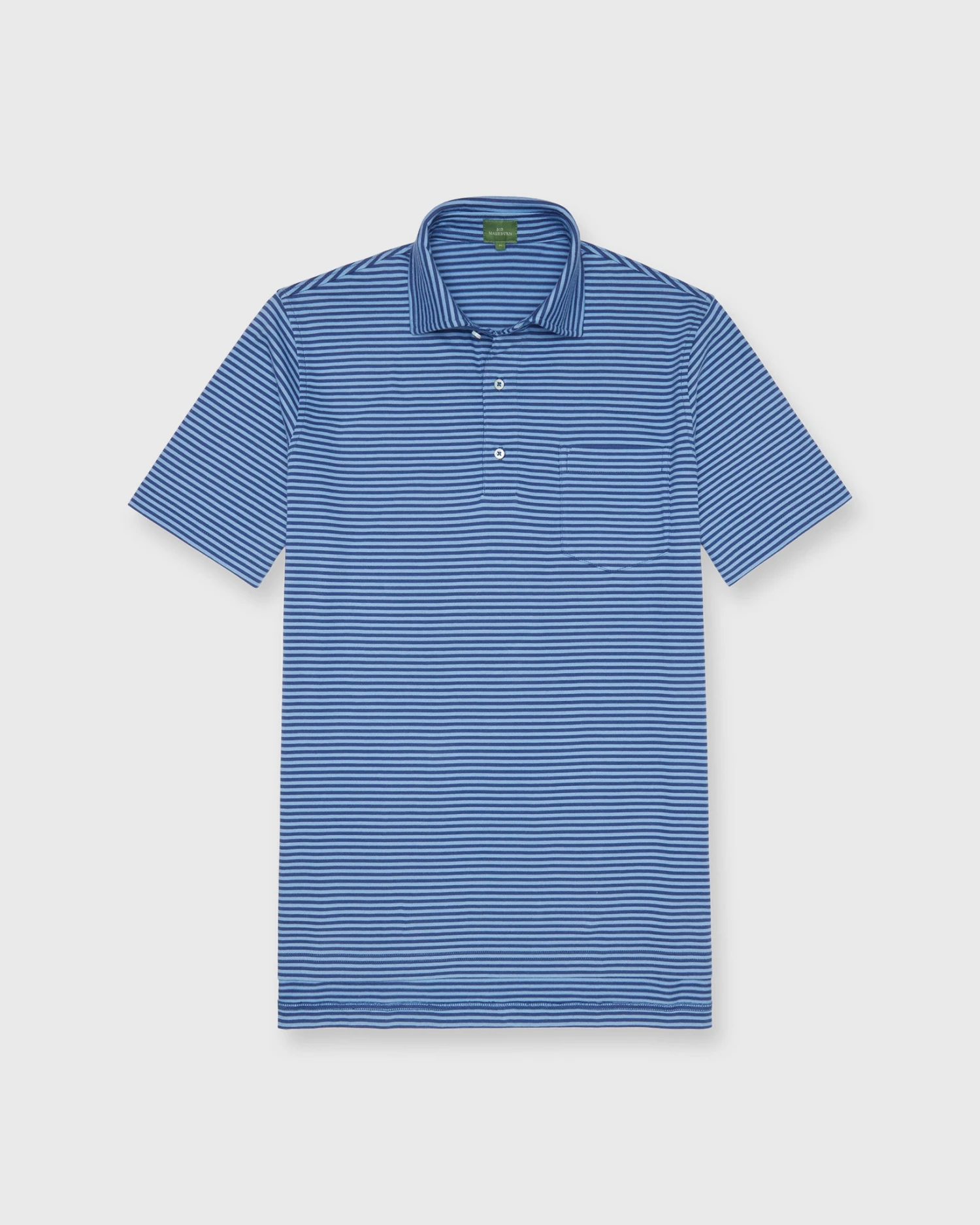 Short-Sleeved Polo In Ink/Coastal Stripe Jersey 3 Short-Sleeved Polo In Ink/Coastal Stripe Jersey