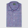 Spread Collar Sport Shirt In Sky/Navy/Watermelon Plaid Oxford 2 Spread Collar Sport Shirt In Sky/Navy/Watermelon Plaid Oxford -Garbiera Sales Store S70341 1