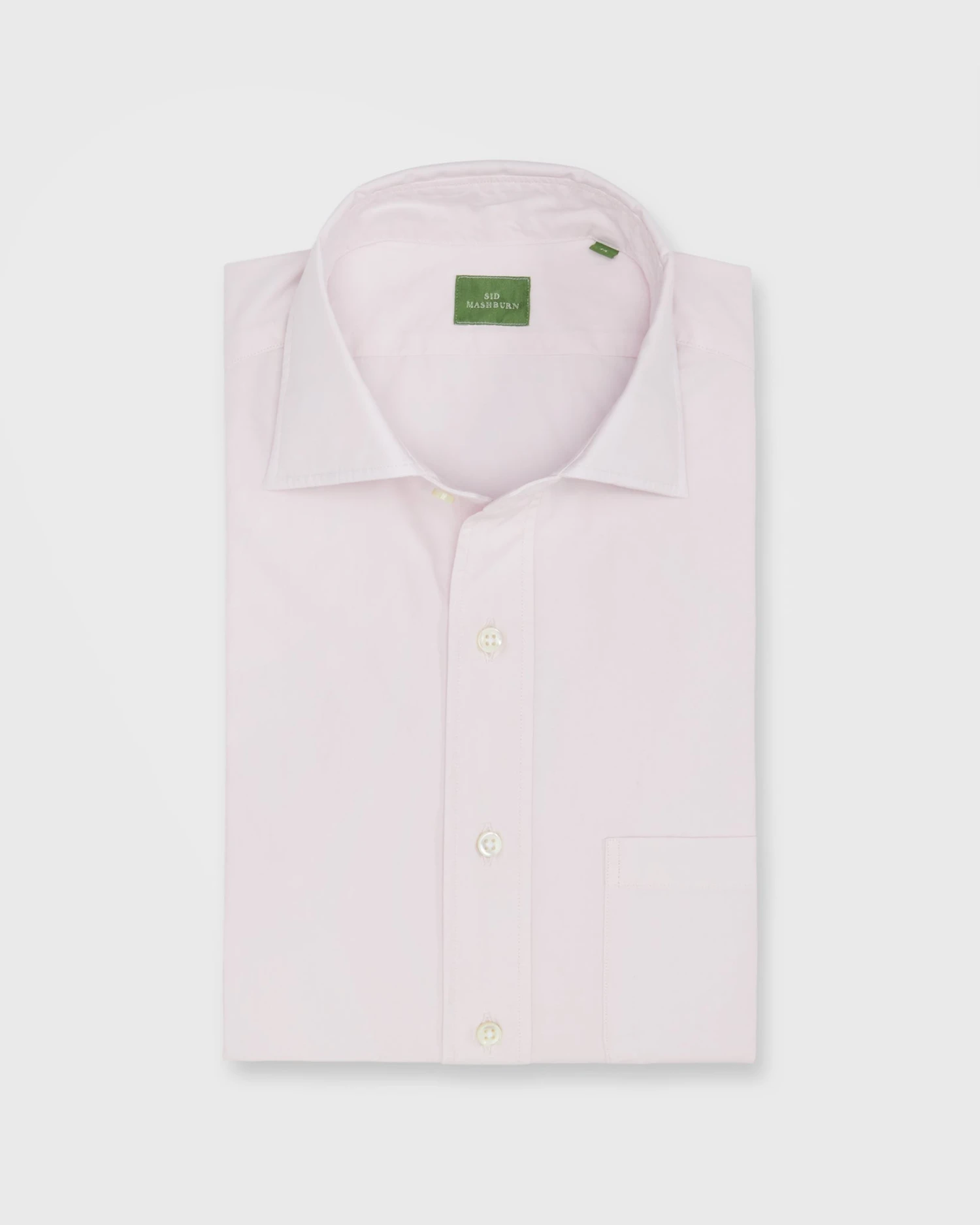 Spread Collar Sport Shirt In Pale Pink Garment-Dyed Poplin 3 Spread Collar Sport Shirt In Pale Pink Garment-Dyed Poplin