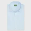 Spread Collar Sport Shirt In Pale Blue Garment-Dyed Poplin -Garbiera Sales Store S70461 11
