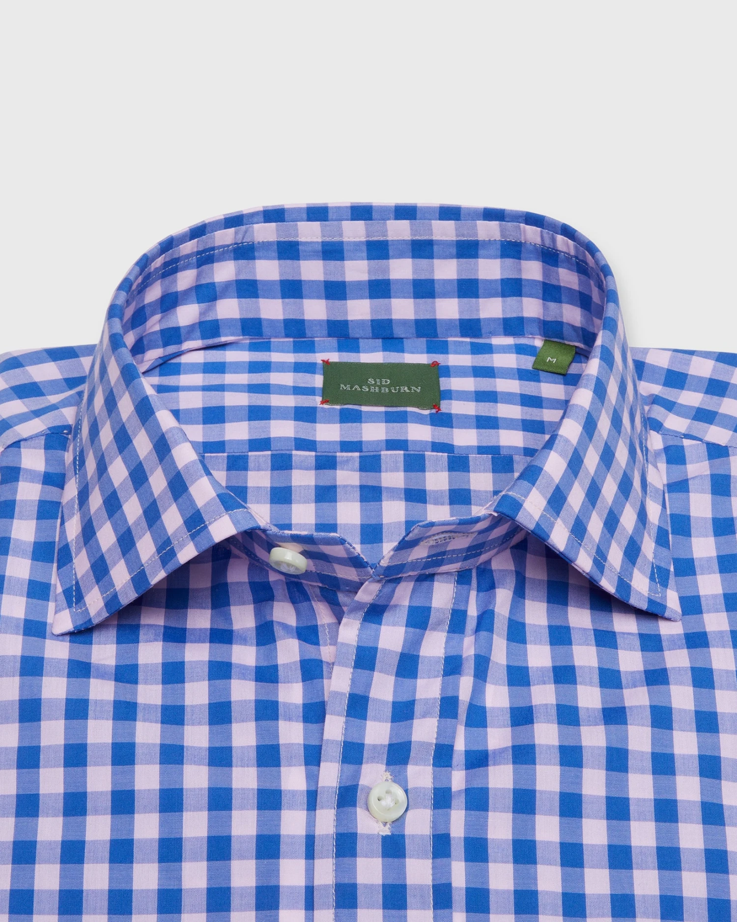 Otto Handmade Sport Shirt In Pink/Steel Blue Gingham Poplin 4 Otto Handmade Sport Shirt In Pink/Steel Blue Gingham Poplin - Image 2