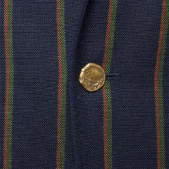 Ghost Blazer In Navy/Green/Orange Stripe High-Twist 10 Ghost Blazer In Navy/Green/Orange Stripe High-Twist -Garbiera Sales Store S70514 103