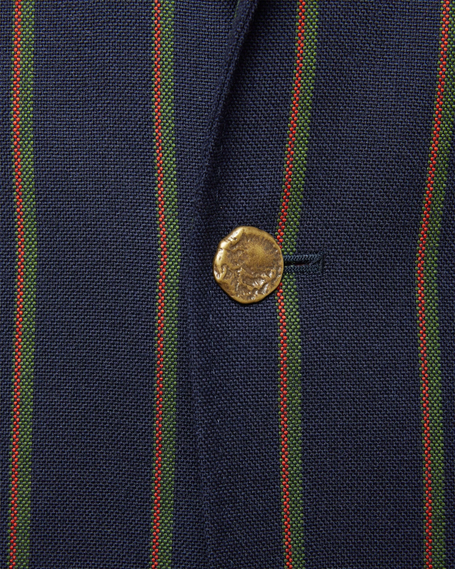 Ghost Blazer In Navy/Green/Orange Stripe High-Twist 6 Ghost Blazer In Navy/Green/Orange Stripe High-Twist - Image 4