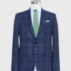 Virgil No. 2 Jacket In Blue/Navy Windowpane Twill 1 Virgil No. 2 Jacket In Blue/Navy Windowpane Twill -Garbiera Sales Store S70517 64