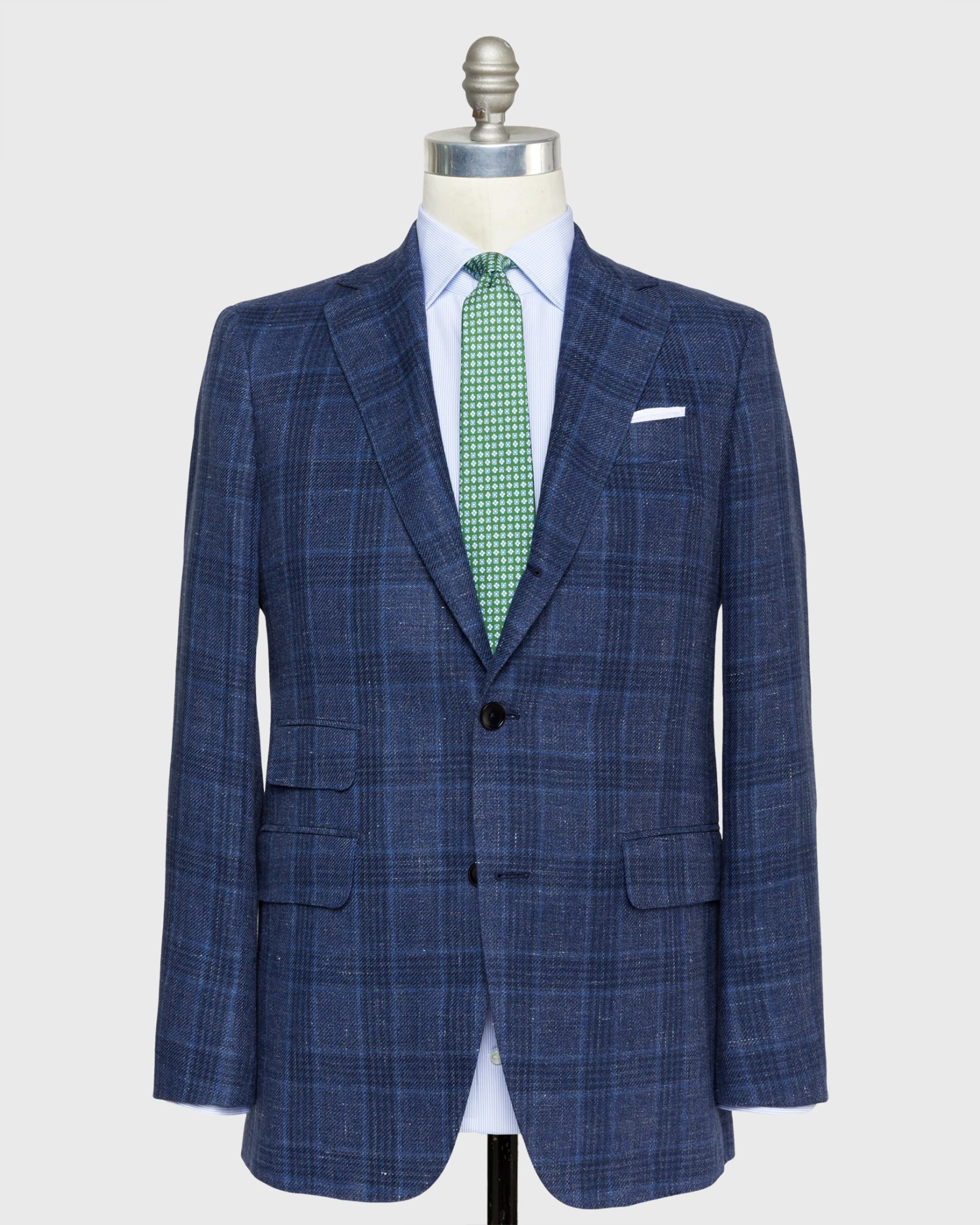 Virgil No. 2 Jacket In Blue/Navy Windowpane Twill 3 Virgil No. 2 Jacket In Blue/Navy Windowpane Twill
