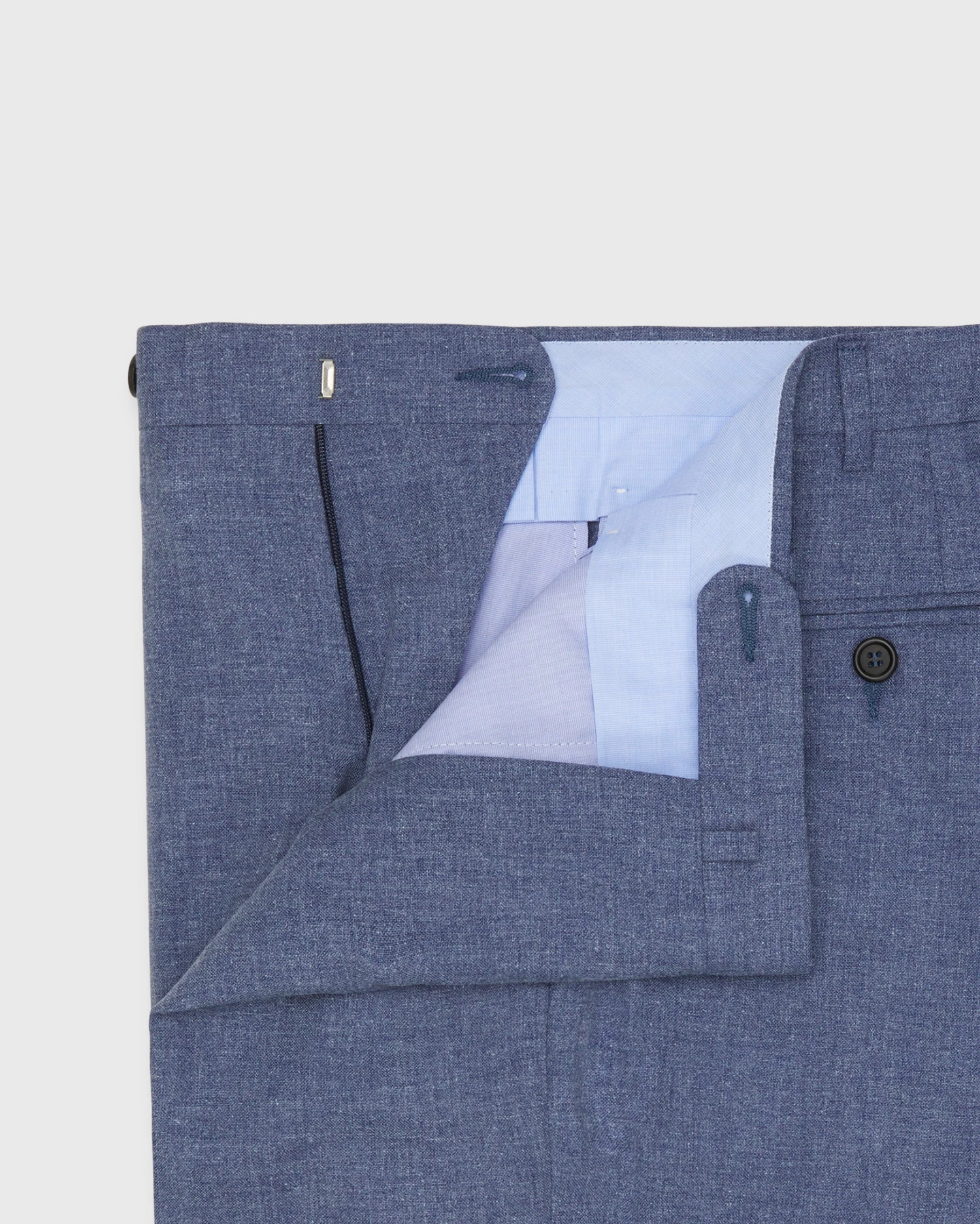 Dress Trouser In Blue Mix Plainweave 5 Dress Trouser In Blue Mix Plainweave - Image 3