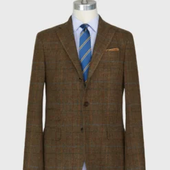 Virgil No. 2 Jacket In Drab/Blue/Maize Plaid Tweed