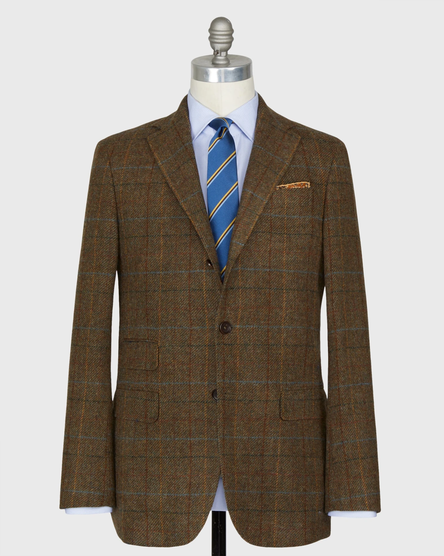Virgil No. 2 Jacket In Drab/Blue/Maize Plaid Tweed 3 Virgil No. 2 Jacket In Drab/Blue/Maize Plaid Tweed