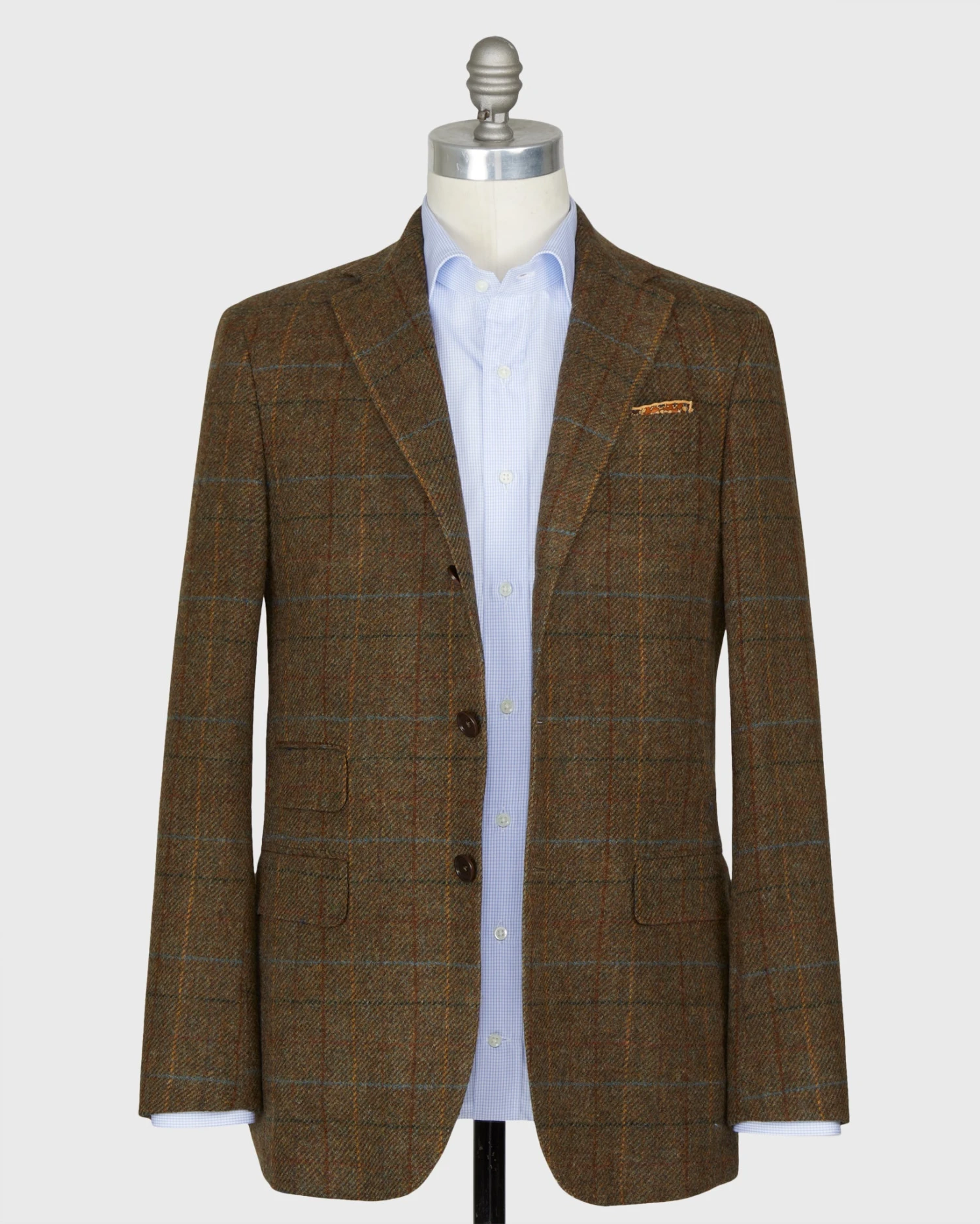Virgil No. 2 Jacket In Drab/Blue/Maize Plaid Tweed 5 Virgil No. 2 Jacket In Drab/Blue/Maize Plaid Tweed - Image 3